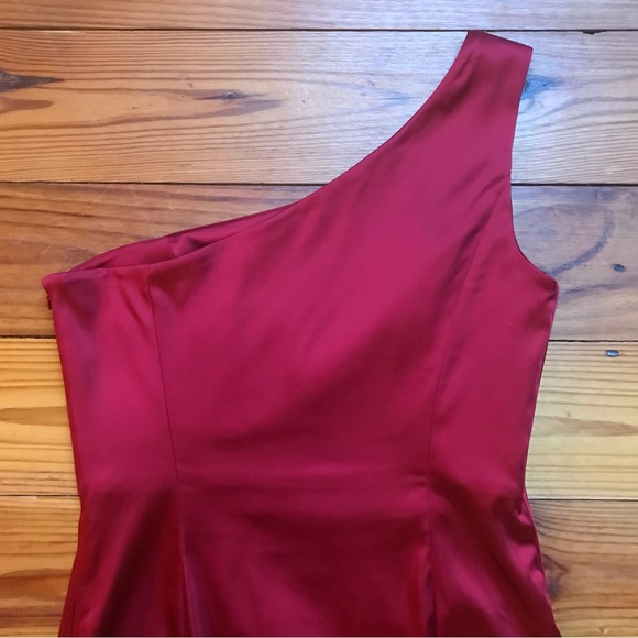 Calvin Klein Red Satin Off the Shoulder Dress, EUC, 8 - Picture 13 of 15